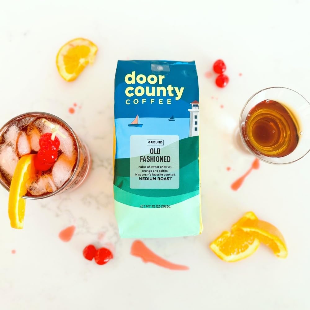 Door County Coffee Old Fashioned Flavored Ground Coffee, Medium Roast, 10 oz Bag, 100% Specialty Arabica
