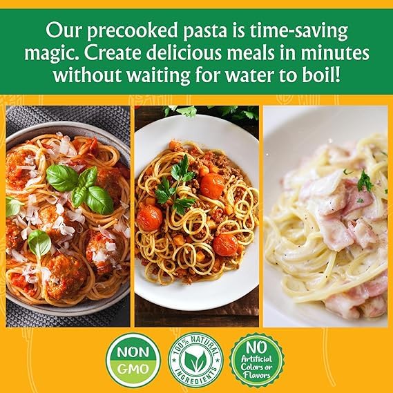 Pasta Zing Microwavable Variety Pasta Pack of 7 | 2x Farfalle | 3x Spaghetti | 2x Fusilli Pasta | Microwave Pasta Ready To Eat i