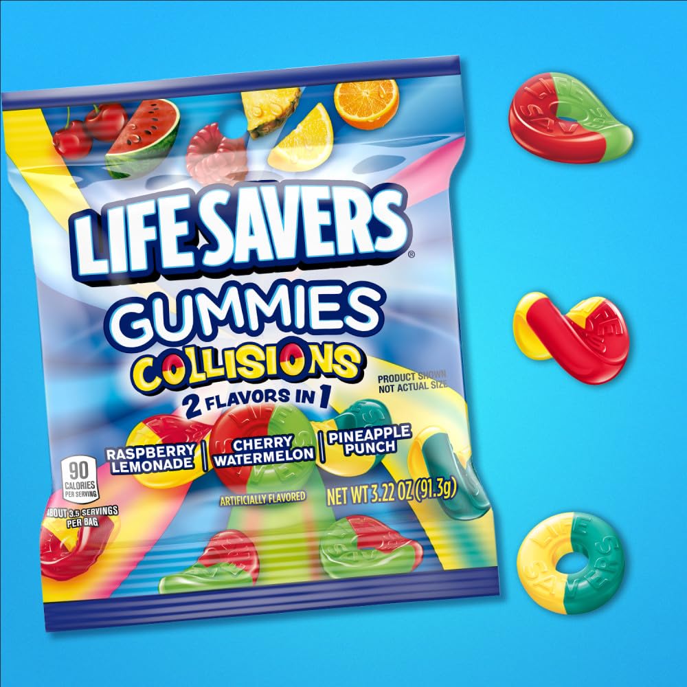 Life Savers Collisions Gummy Candy, 3.22 Oz Bag (Pack Of 12)