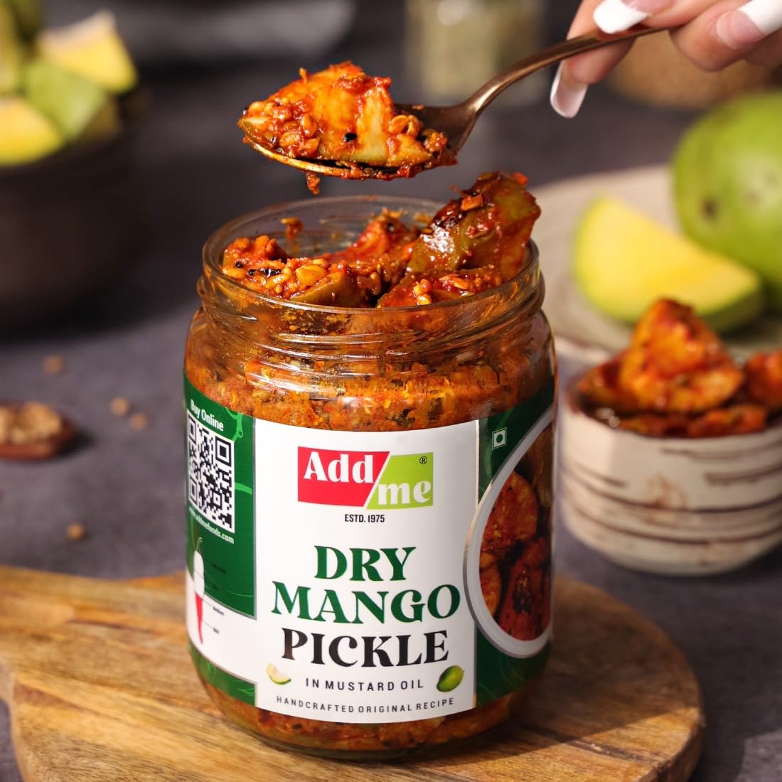 Add Me Dry Mango Pickle 500Gm In Very Home Made Less Mustard Oil Aam Ka Sukha Achar Village Style 500 G Classic Indian Recipe Gl