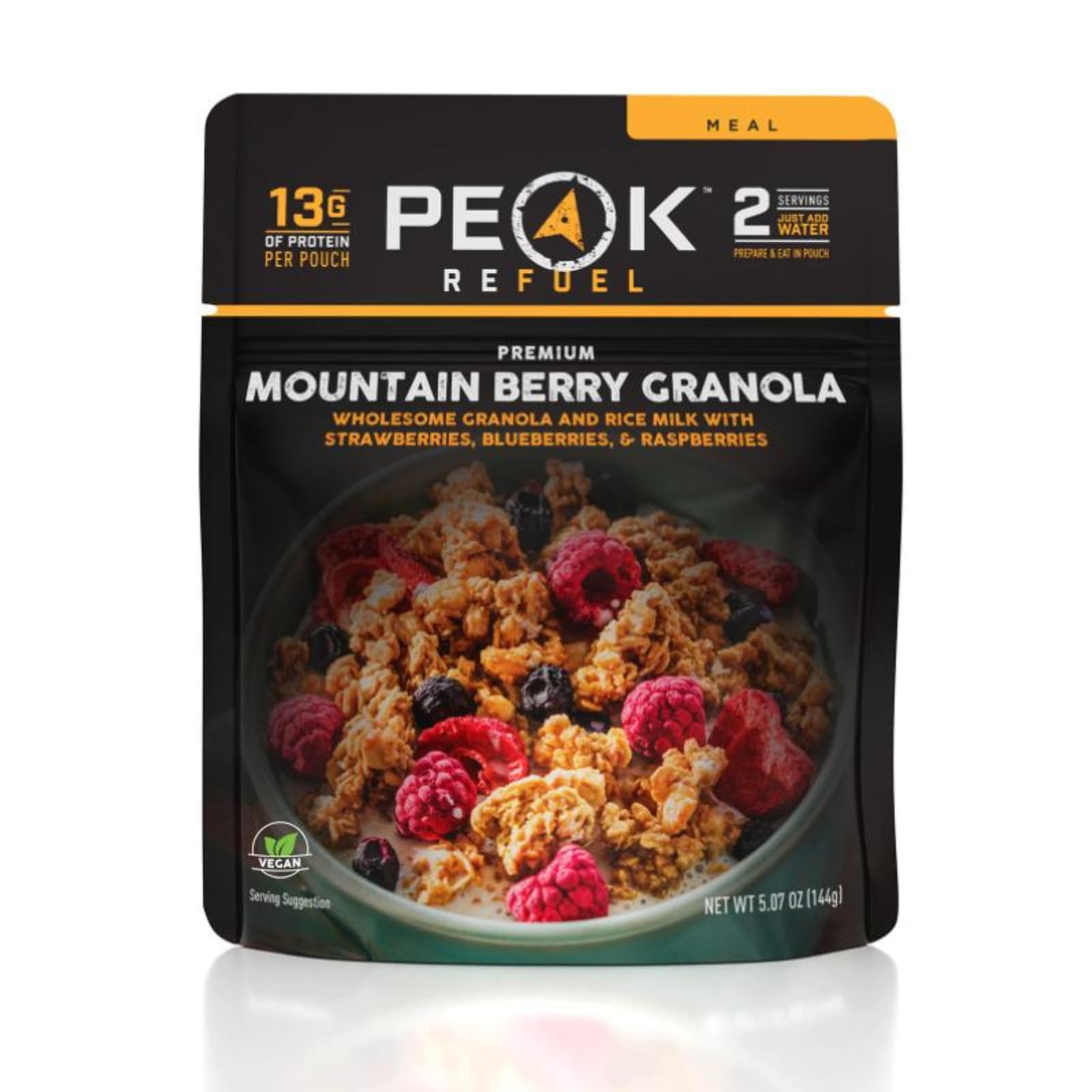 Peak Refuel Mountain Berry Granola With Rice Milk | Vegan, Dairy Free | Freeze Dried Backpacking And Camping Food | Amazing Tast