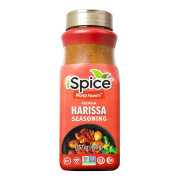 iSpice Blend | Harissa Seasoning | 17.57 oz | Mixed Spice & Seasoning | Bulk Size | Halal | Kosher (Harissa)