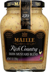 Maille Mustard Rich Country Dijon, 7 Oz, Pack of 6 - Gourmet Condiment