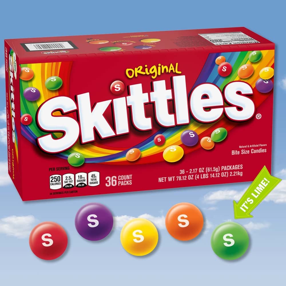 SKITTLES Original Candy 2.17-Ounce 36 individual packs