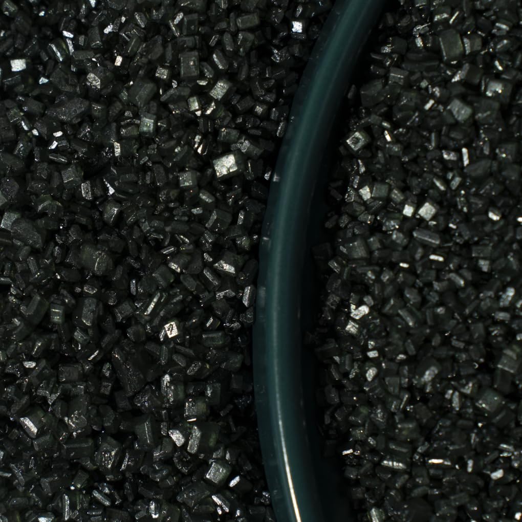 NIPEOR Black Sanding Sugar Sprinkles for Cakes, Cupcakes & Cookies - Edible Sugar Crystals for Decorating