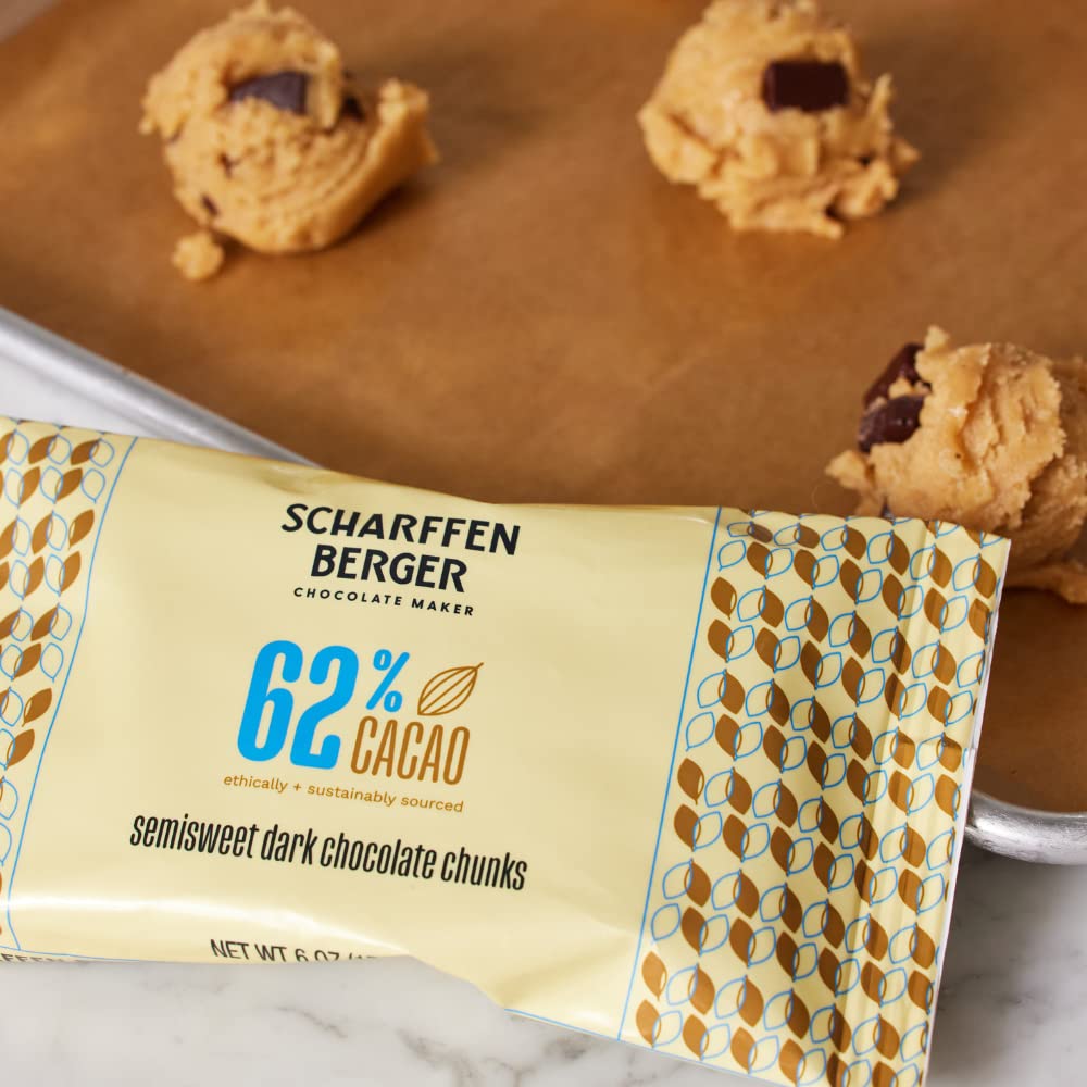 Scharffen Berger Semisweet Baking Chocolate Chunks, 6 Ounce (Pack of 5)