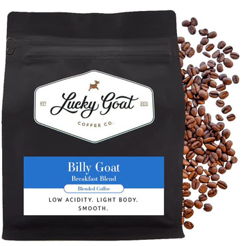 Lucky Goat Breakfast Blend Whole Bean Coffee - Billy Goat - Light Body, Low Acidity, Morning Cup, Smooth And Mild - Medium Roast