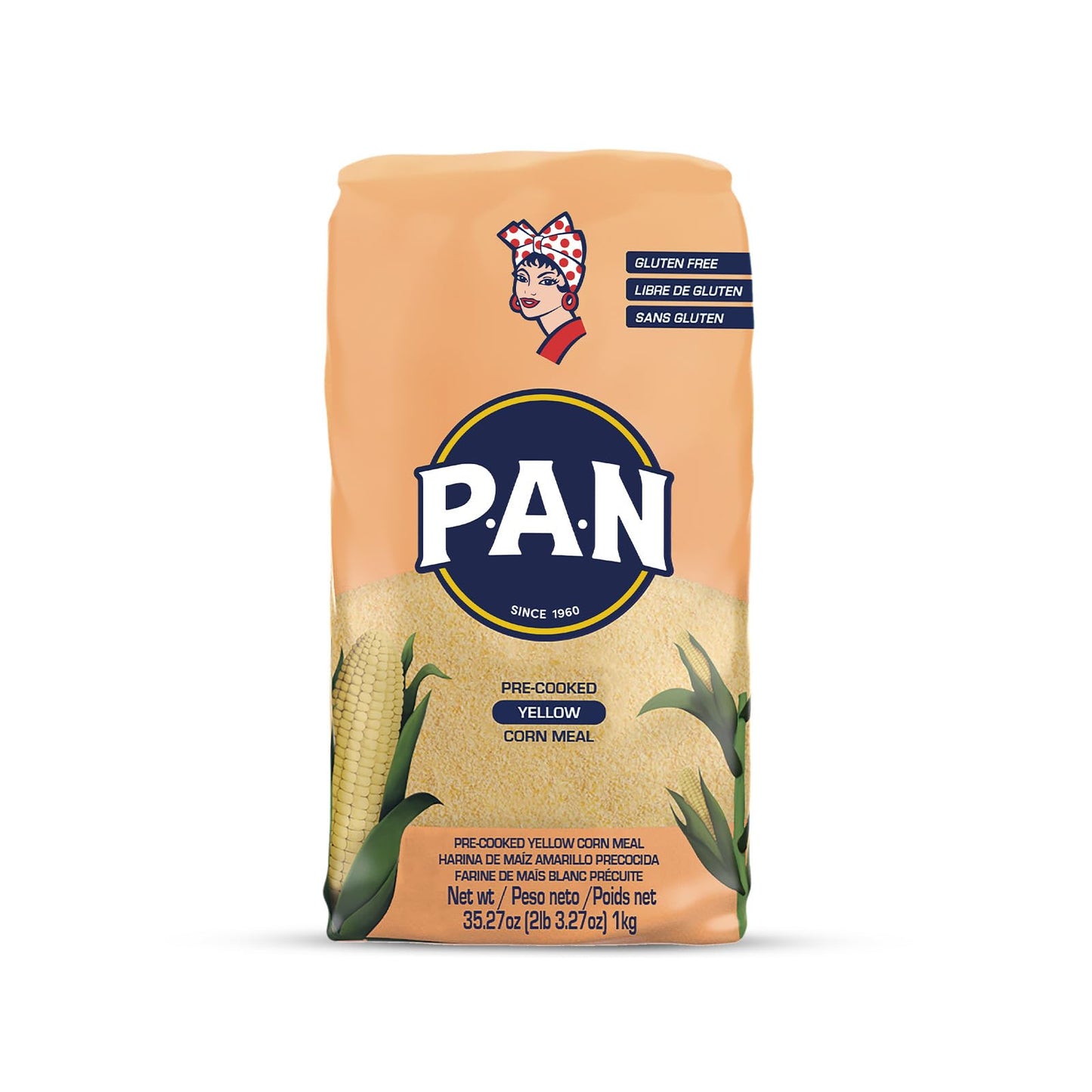 P.A.N. Yellow Corn Meal - Pre-cooked Gluten Free and Kosher Flour for Arepas (2.2 lb/Pack of 1)
