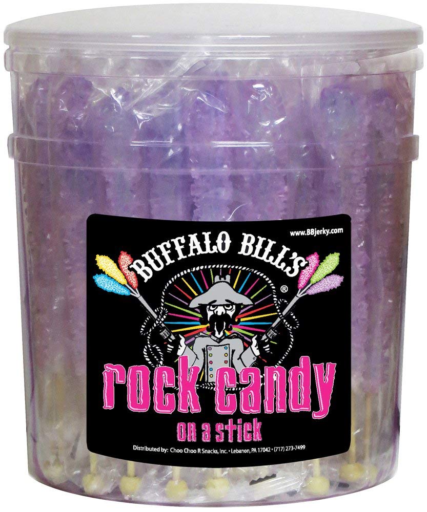 Buffalo Bills Tutti-Frutti (Lavender) Rock Candy On A Stick (36-Ct Tub Lavender Rock Candy Sticks)