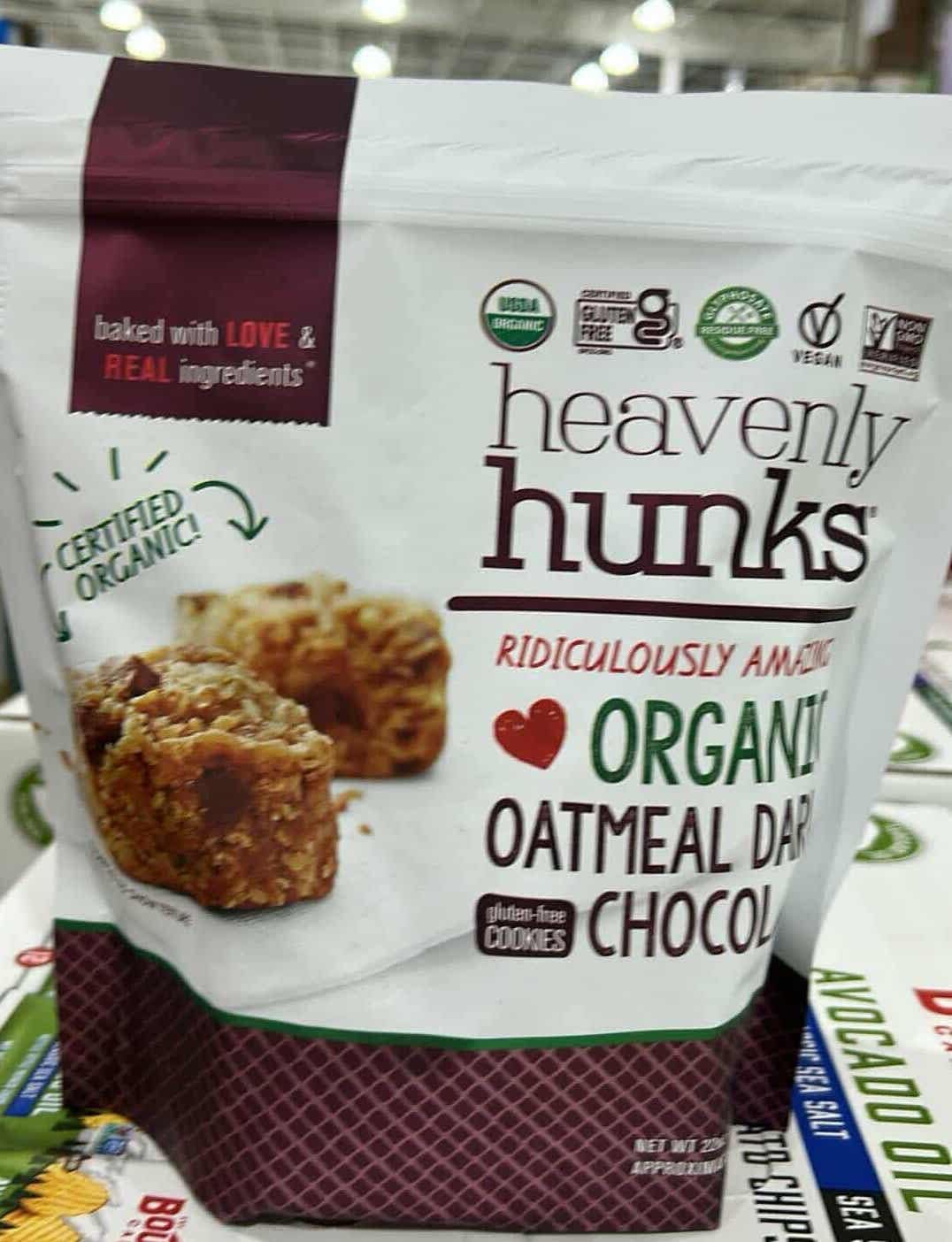 HeavenlyS Hunks Organic Oatmeal Dark Chocolate Cookies  Gluten-Free  Vegan  22Oz