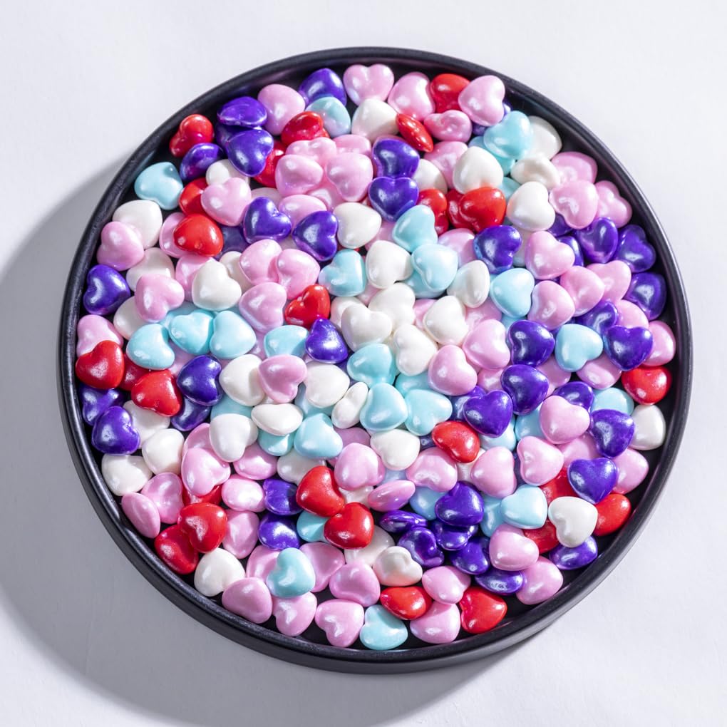 Valentine'S Blue Heart Sprinkles,Cake Sprinkles,Cookie Sprinkles,Sugar Pearl, Edible Candy Pearls For Cake 130G 4.6Oz Cupcake De