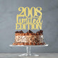 Yetxel Cake Topper - Limited Edition 2008, Handmade Golden Glitter, 17th Birthday Decoration for Men and Women