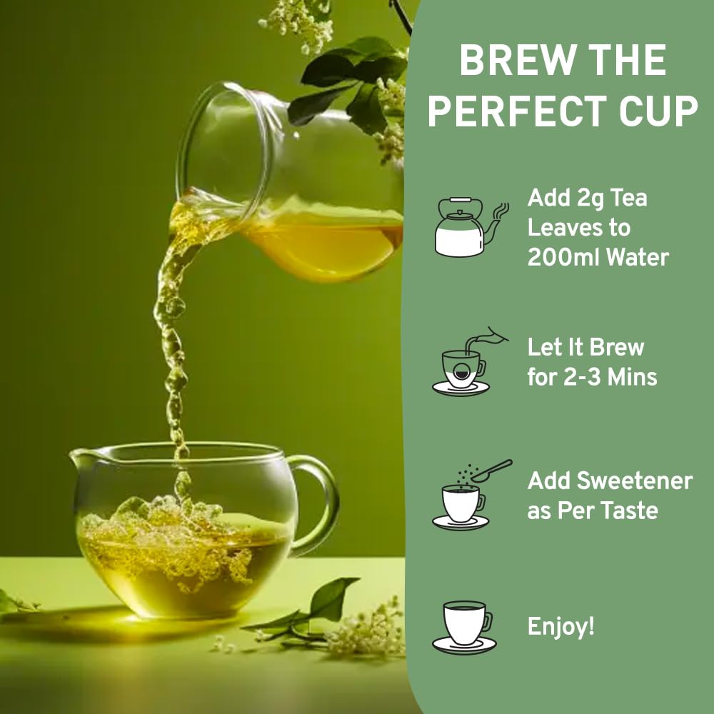 Handpick, Green Tea Loose Leaf (255G/9Oz) +100 Cups | Non-Gmo, 100% Pure Green Tea Leaves Sourced From Himalayas, India | Reseal