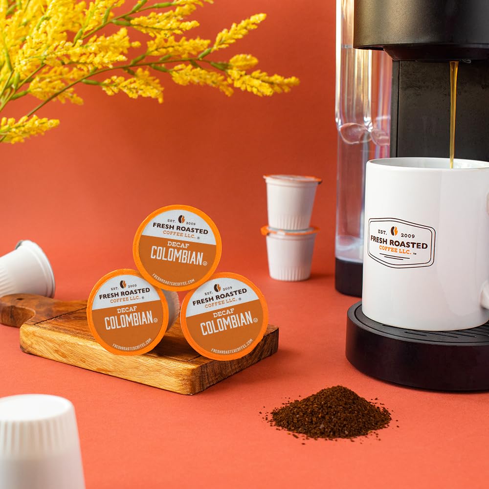 Fresh Roasted Coffee 100% Colombian Decaf K-Cup Compatible 96 Pods