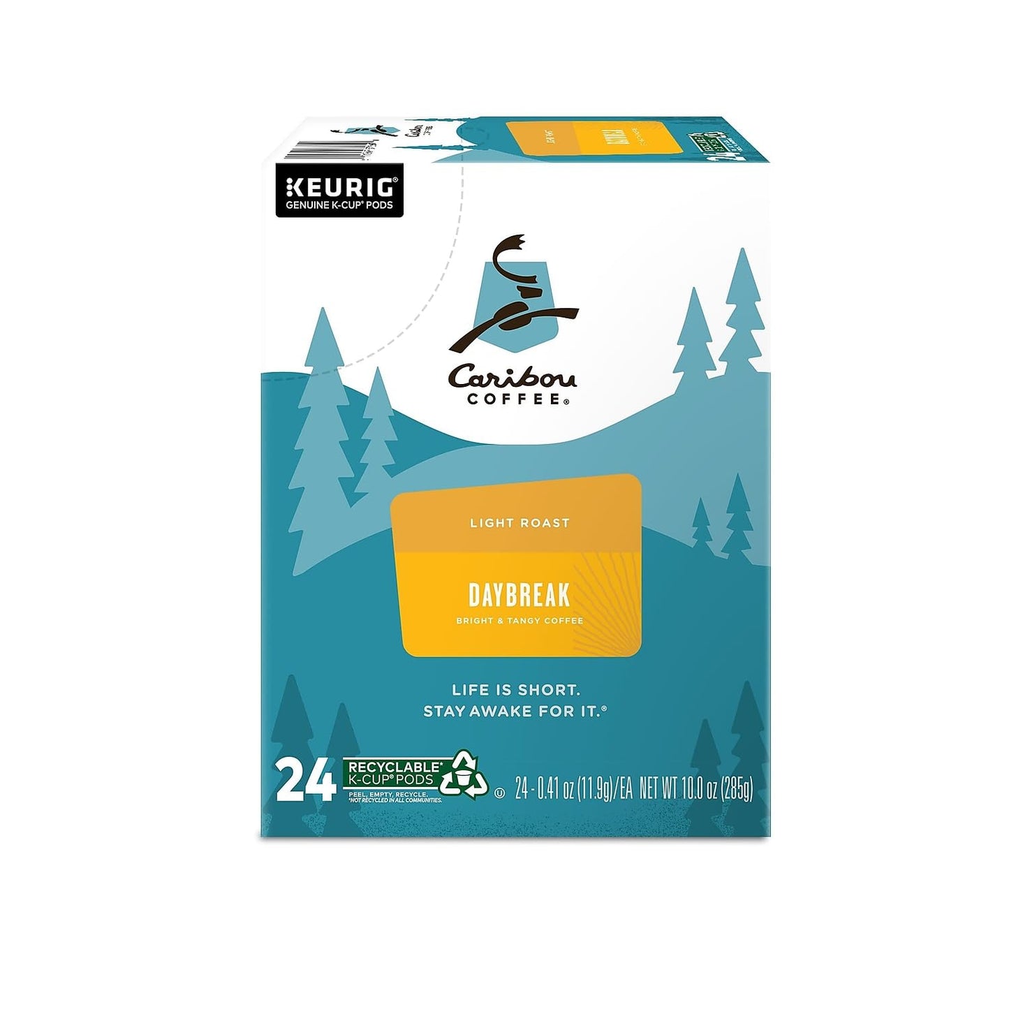 Caribou Coffee Daybreak Morning Blend K-Cup Pods, Light Roast Coffee, 24 Count, Model 5000053472