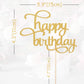 Leeleean Happy Birthday Cake Topper - Single-Sided Gold Glitter Shower Cake Topper For Photo Booth Props, First Anniversary Part