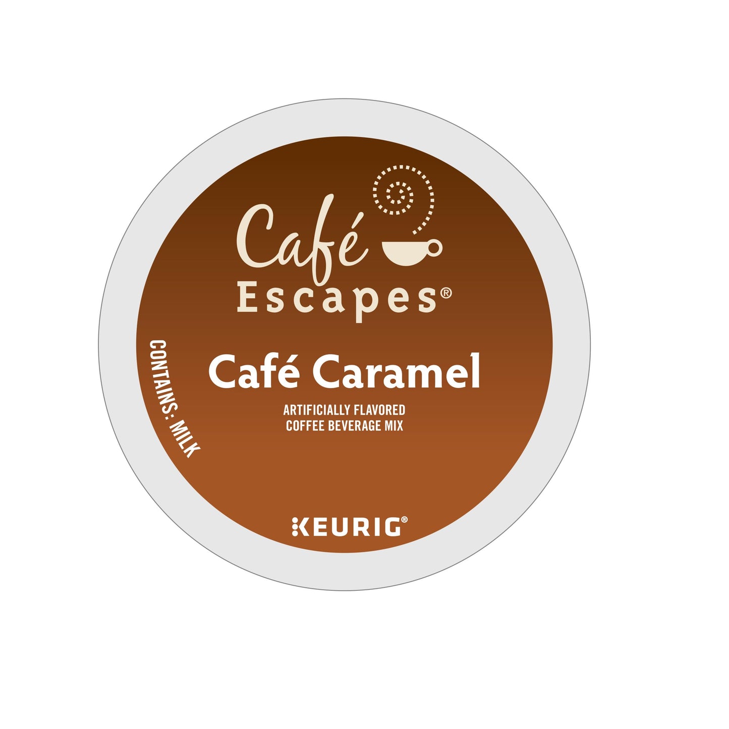 Café Escapes Cafe Caramel Coffee Beverage K-Cup Pods, 96 Count (4 Boxes of 24 Pods), Brown, Model 5000330126