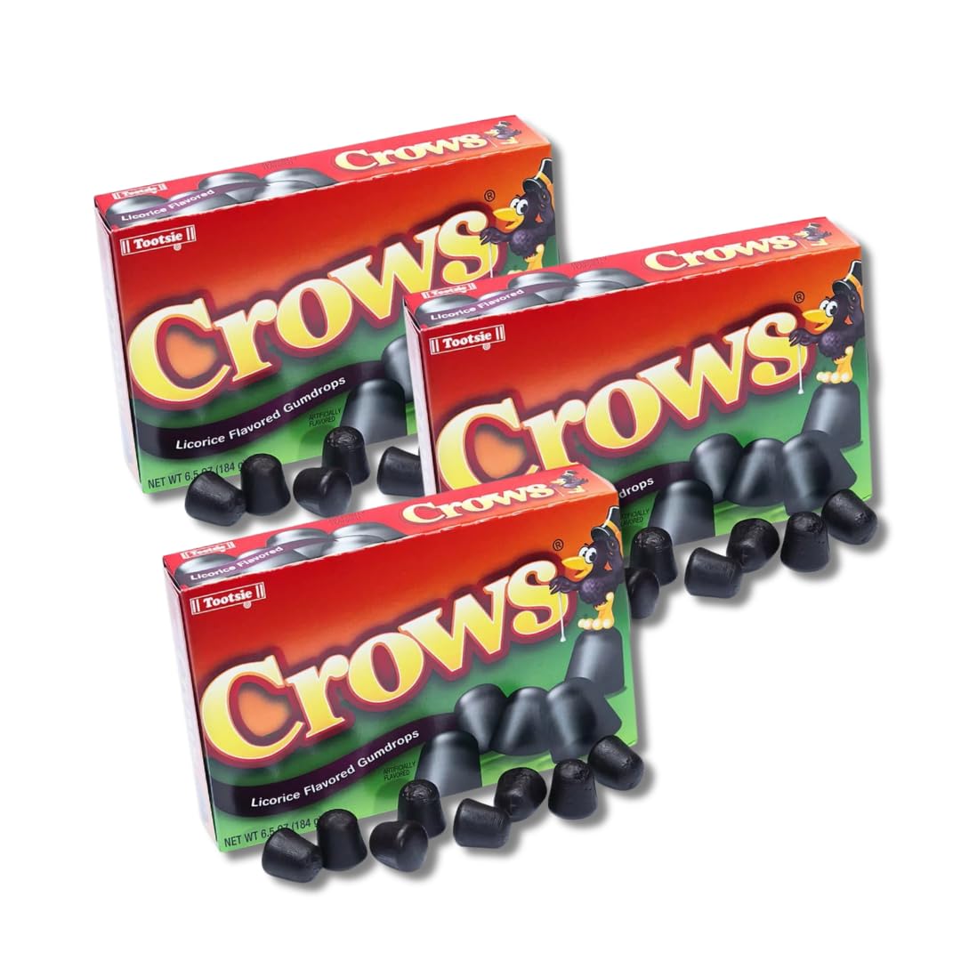 LYZAS SWEETS & TREATS Classic Candy Gift Packs - Black Licorice Gumdrops, Pack of 3