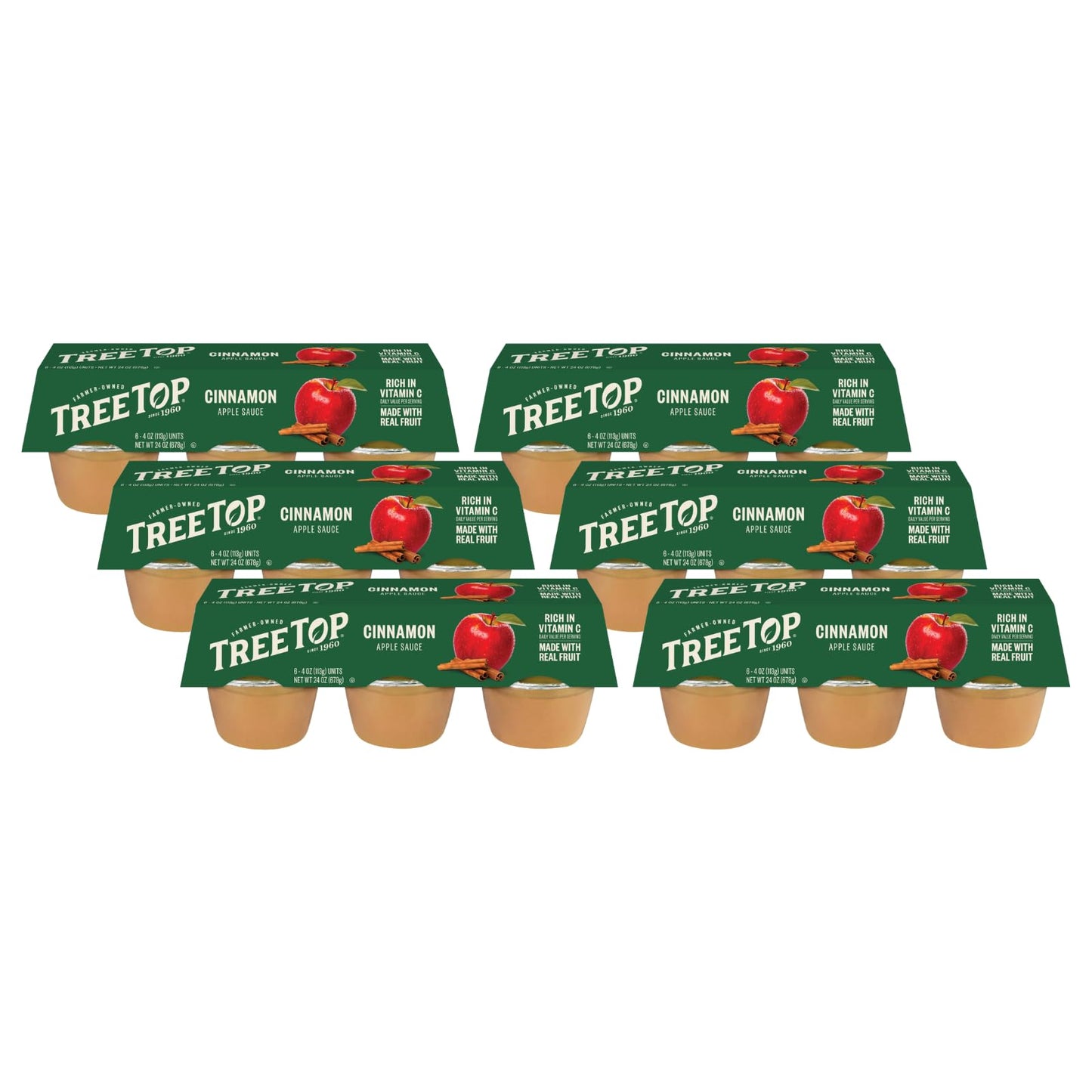 Tree Top Cinnamon Apple Sauce, 6 Count (Pack of 6)