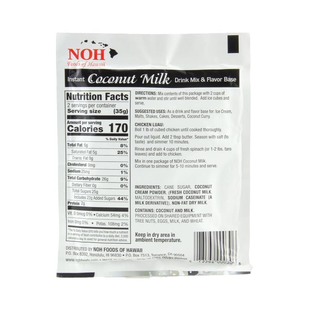 NOH Foods Seasoning Packets, Coconut Milk Flavor, 1.5 oz, Pack of 3