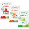 Simple Mixes Natural Gelatin Dessert, Variety Pack, Strawberry, Orange, & Lime, Healthy Snack, Dye-Free, No Gluten or Fat, Koshe