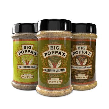 Big Poppa Smokers Jallelujah Seasoning Set - Gourmet Spice Trio, Jalapeño, Bacon & Lime Rubs, 3-Pack for Grilling & BBQ