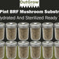 Out-Grow BRF Jars Mushroom Substrate, 12 Pack, Brown Rice, Glass Jar, Brown/Grey