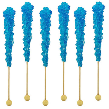 Rock Candy Lollipops Pops Candy Suckers, Color And Flavor Assortment, Individually Wrapped, 6.5'' (Raspberry, 6-Pack)