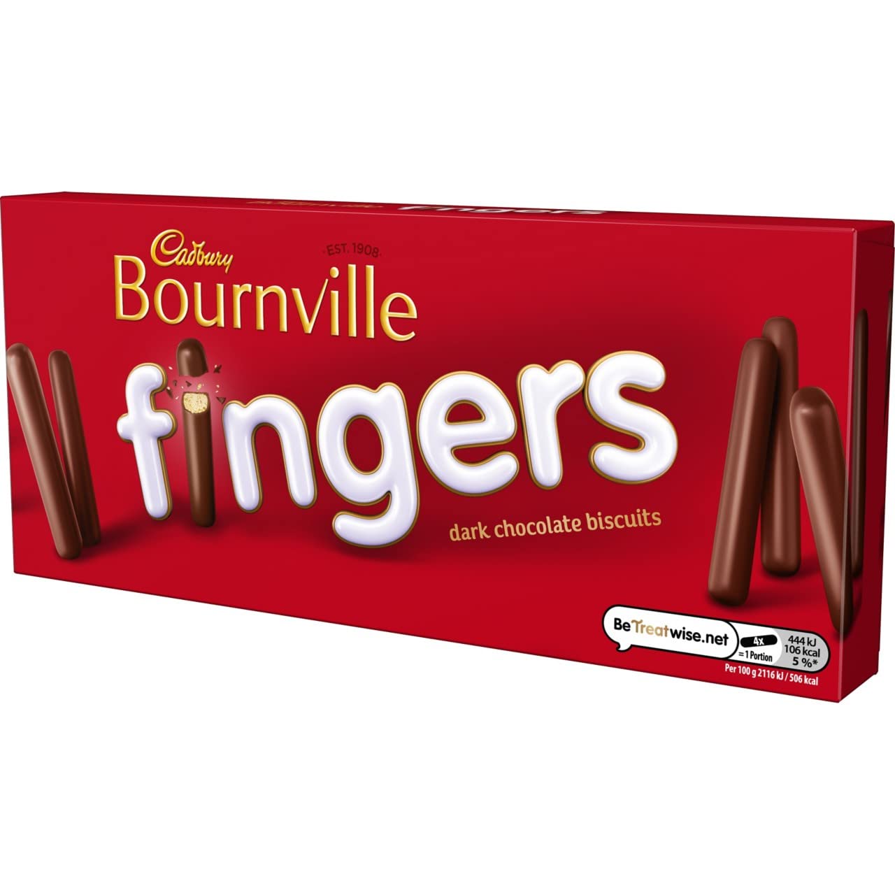 Cadbury Bournville Fingers Dark Chocolate Biscuits Cookies, 110 G