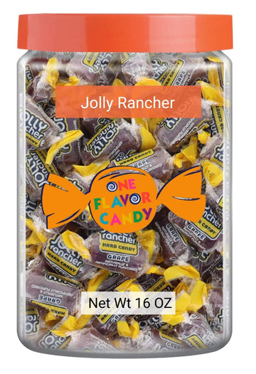 Jolly Rancher World'S Best Flavored Fruit Hard Candy Bulk Candies In Jar 16Oz Tasty Yummy Perfectly Delicious Time (Grape, 16Oz)