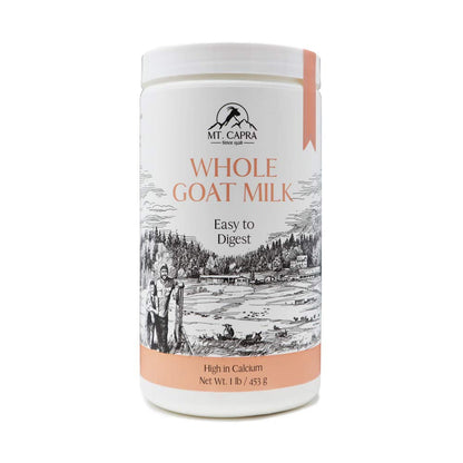 Whole Goat Milk by Mt. Capra | A Whole Goat Milk Powder from Non-GMO, Grass-fed Goats, Creamy, Great Tasting, Easy to Digest, A2