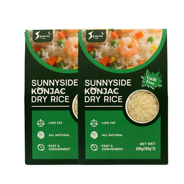 Sunnyside Dry Shirataki Konnyaku Rice 2 Pack - Low Fat  Zero Sugar  Vegan  Gluten Free  Skinny & Effectiverice Alternative  Dried Shirataki Konnyaku  Ready In Minutes