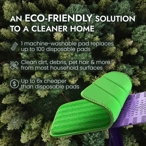 Reusable Floor Mop Pads - Swiffer Wet Jet Compatible Refills 2 Pack - Machine Washable, 12-Inch Microfiber Mop Swiffer Wet Pads