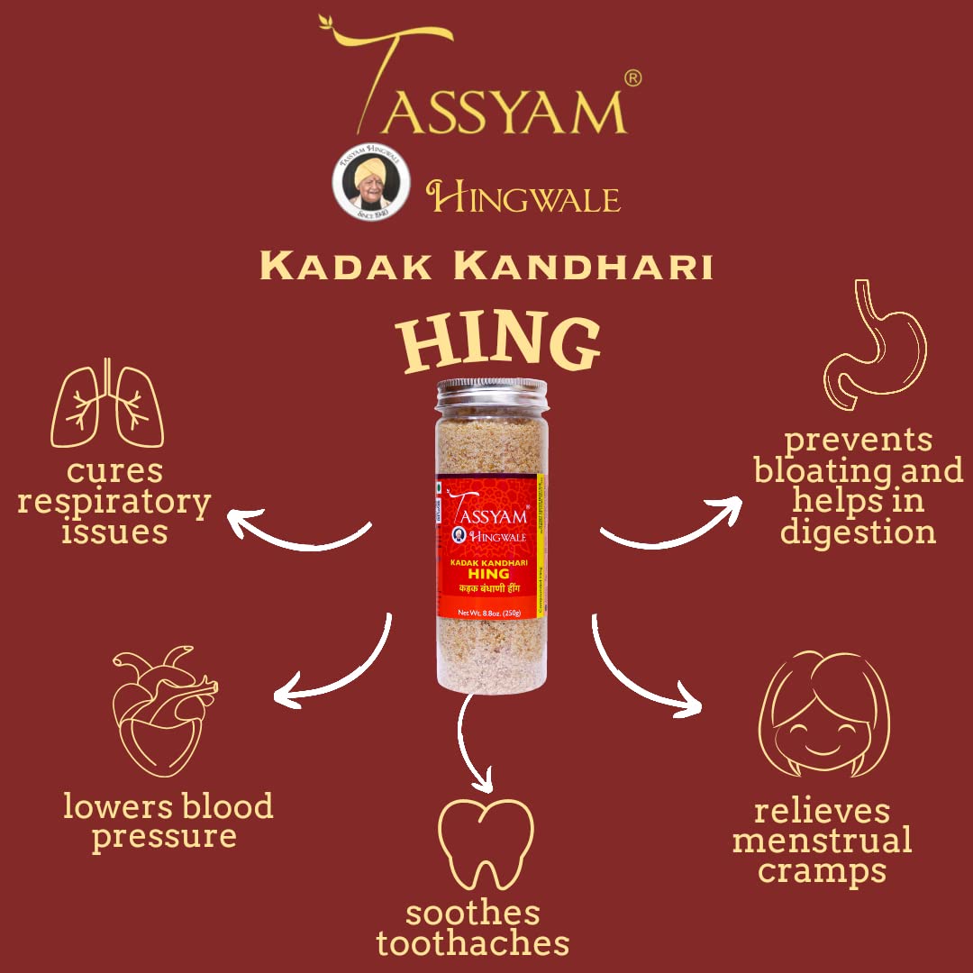 Tassyam Hingwale Kadak Kandhari Hing 2.5Kg (10X 250G) | Hand Pounded & Natural