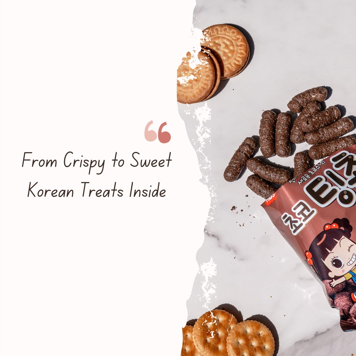 Asiatic Dishes Authentic Korean Snack Box - 24 Count Variety Pack With Cookies, Crackers, Coffee Mix & Candy - Premium Gift Care