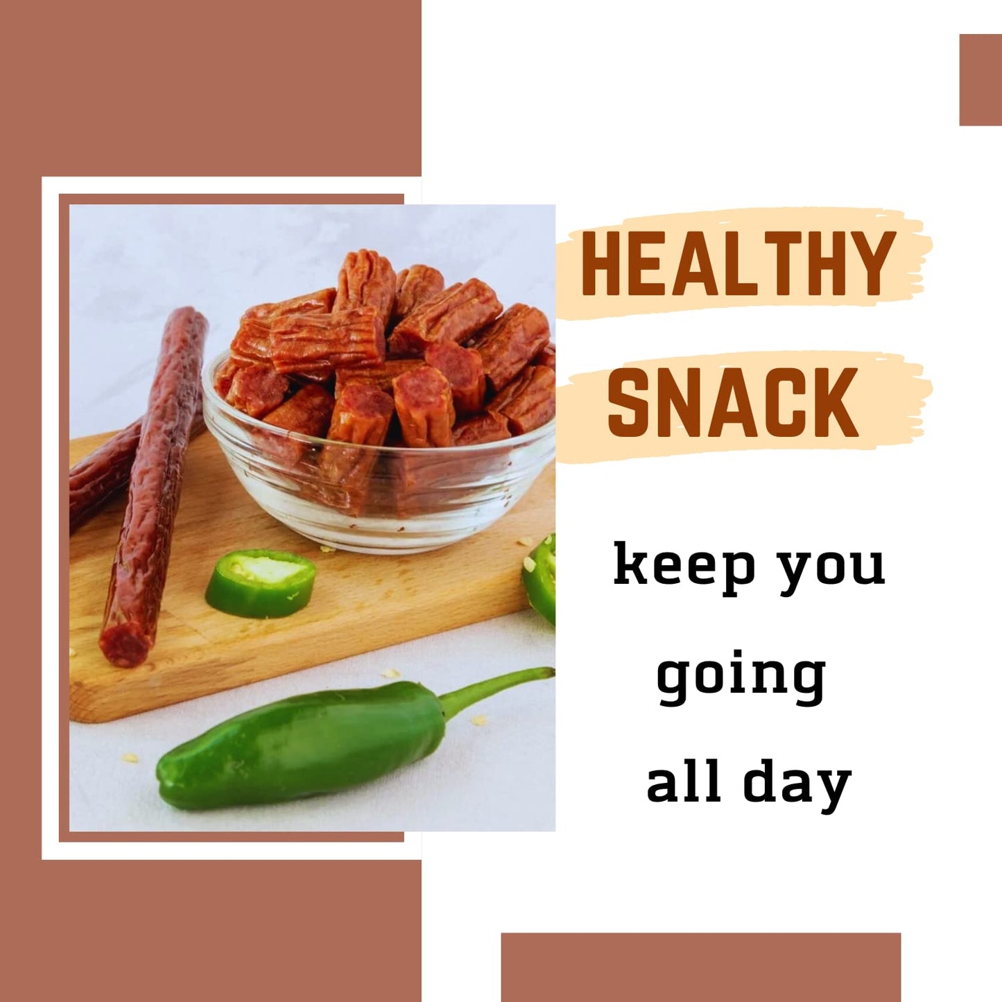 Wyoming 100% Grass Fed Beef Sticks - Fired Up Jalapeo Flavor - Clean Tasty Meat Sticks Snacks With 6G Of Protein Made With Angus