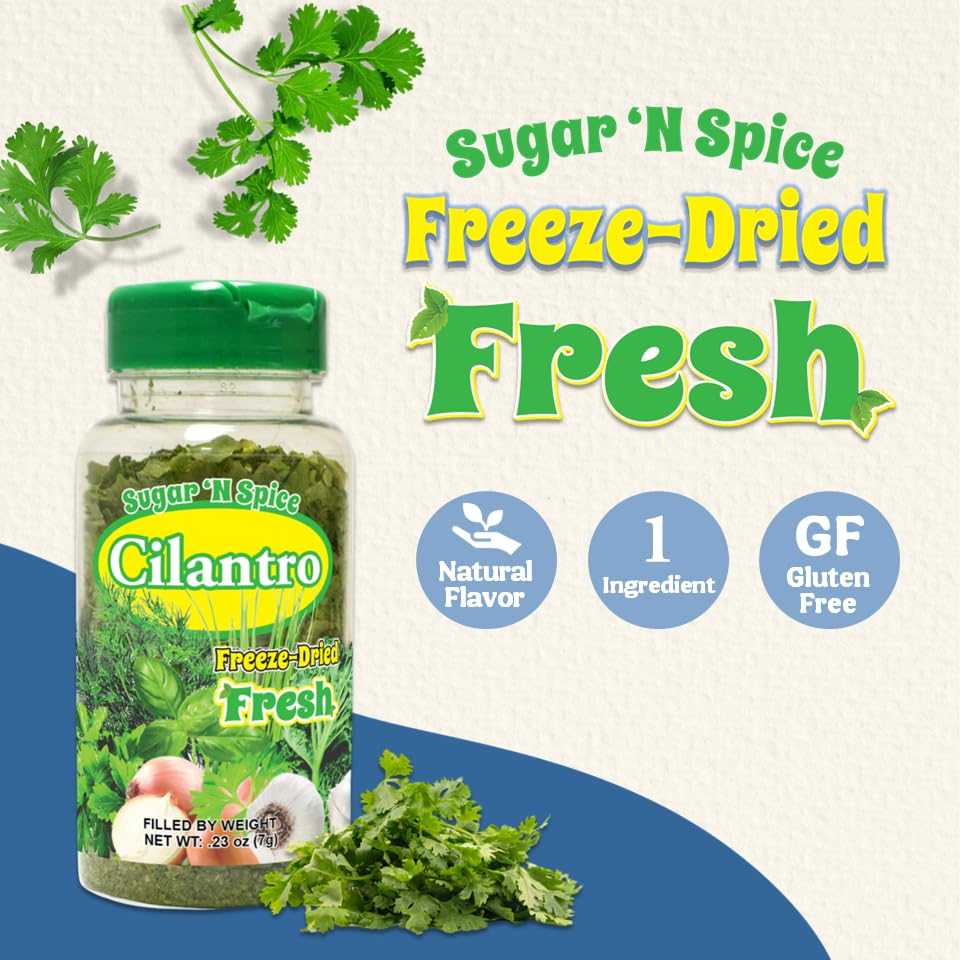 Sugar N Spice Freeze-Dried Cilantro - Strong Aroma & Fresh Flavor, 0.23 Ounce (Pack of 1)