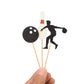 Donoter Glitter Bowling Cupcake Topper Picks - 48 Count - Paper Decorations for Bowling Alley Themed Birthday Party