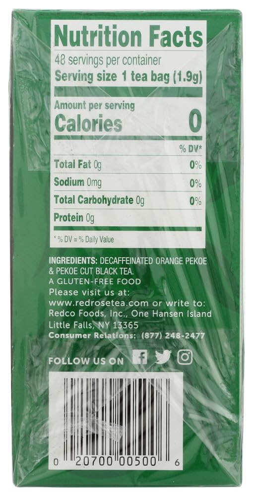 Red Rosetea Bags Naturally Decaffeinated Premium Blended, 48 Ct