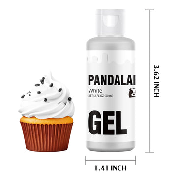 White Gel Food Coloring - Pandalab 2 Ounce High Concentrated Food Dye For Baking, Cake, Cookie, Fondant, Icing, Easter Egg, Maca