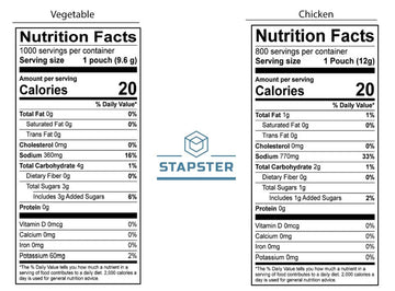 Stapster Vegetable & Chicken Broth Bundle - 32 pcs (16 Vegetable, 16 Chicken) - 13 Fl Oz Each, Savory Flavor Concentrate