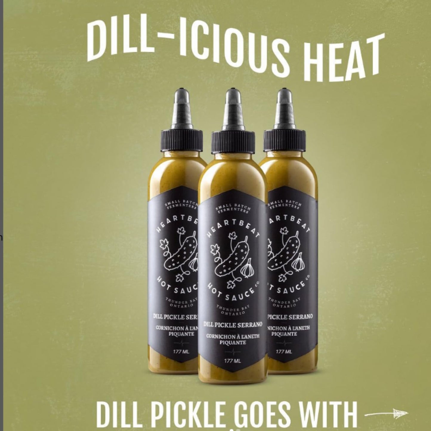 Heartbeat Hot Sauce Co. - Dill Pickle Serrano Hot Sauce, 6 Oz. - Small Batch & Handmade, Vegan, Gluten Free, Preservative Free