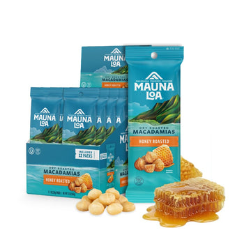 Mauna Loa Honey Roasted Macadamia Nuts  12 Pack of 1 oz Single Serve Snack Bags  Gluten Free  Sweet & Crunchy Hawaiian Snack