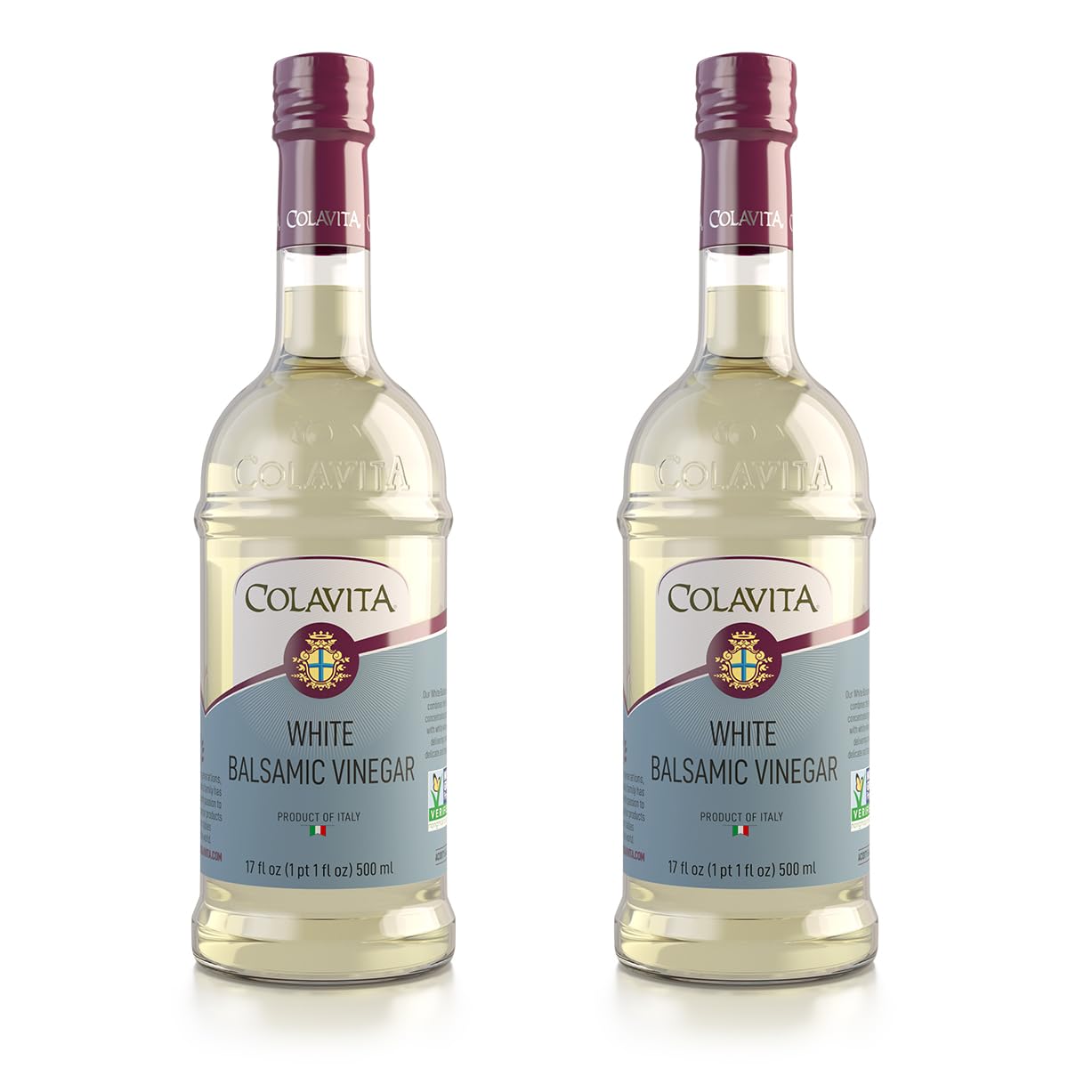 COLAVITA White Balsamic Vinegar, 2 Count, 17 Fl Oz (Pack of 2)