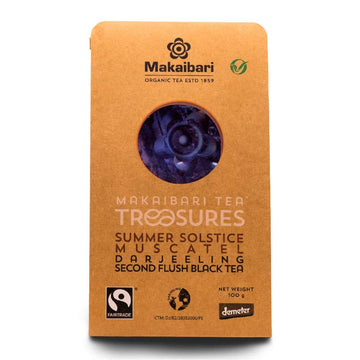 Makaibari Summer Solstice Muscatel Loose Leaf Black Tea 100G (3.52Oz) Pack | Pure Unblended Organic Darjeeling Second Flush Blac