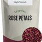 MagJo Naturals Dried Red Rose Petals, Culinary Grade A, 8 oz, Harvested from Faiyum Oasis, Egypt