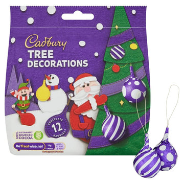Cadbury Milk Chocolate Christmas Tree Decorations, 72G (Pack Of 6)