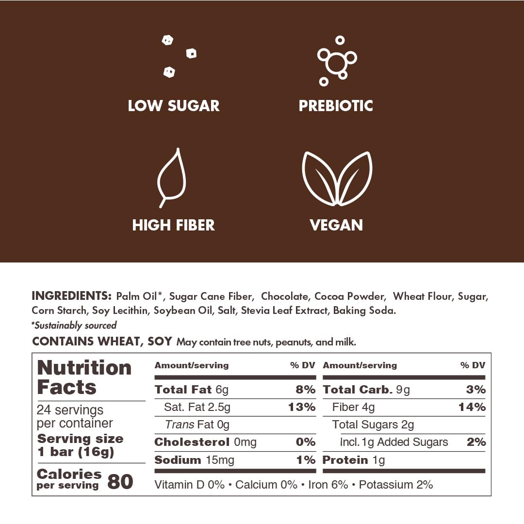Crispy Dunes Vegan Dark Chocolate Wafer Sticks - Low-Calorie Snack With Dark Chocolate Cream Filling, 90 Calories, Non-Gmo, Preb