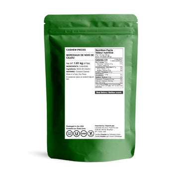 Food to Live Cashew Pieces, 4 Pounds - Kosher, Raw, Vegan, Paleo Friendly, Unsalted, Unroasted, Bulk, Rich in Selenium, Zinc, Ma