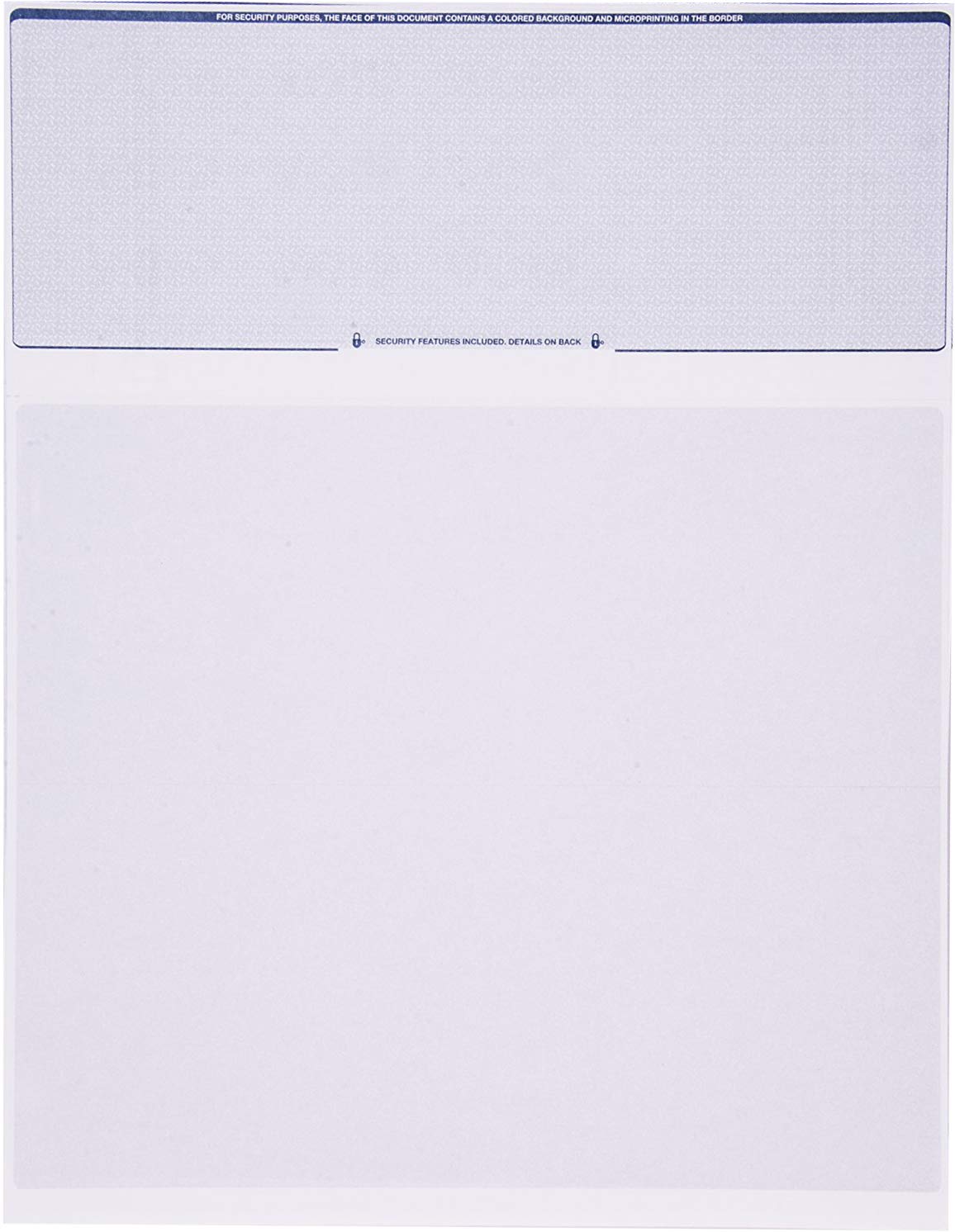 Checkomatic Computer Check Paper - 100 Pack - Top Blank Stock Checks - Security Features  Laser Printer Compatible - Blue Diamon